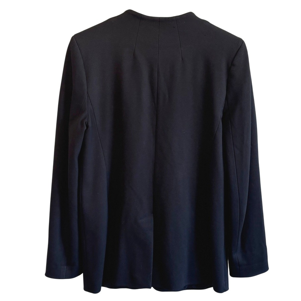 Madewell Blazer Black Women Size 8 Collarless Single Button Twill Workwear - Picture 7 of 11